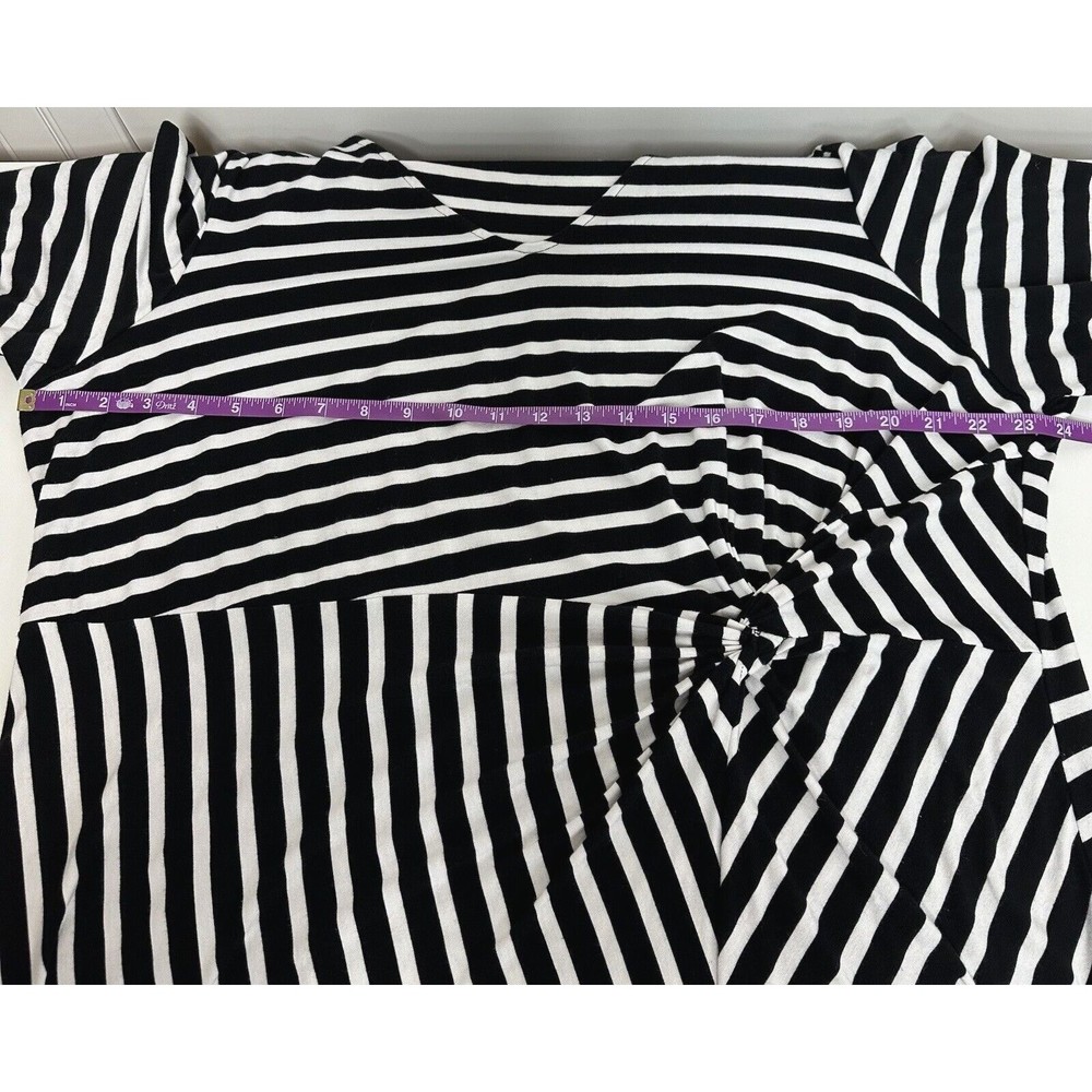 Lane Bryant Striped Side-Knot Midi Dress Womens 22/24 V-Neck Stretch 3/4 Sleeve - Picture 11 of 14